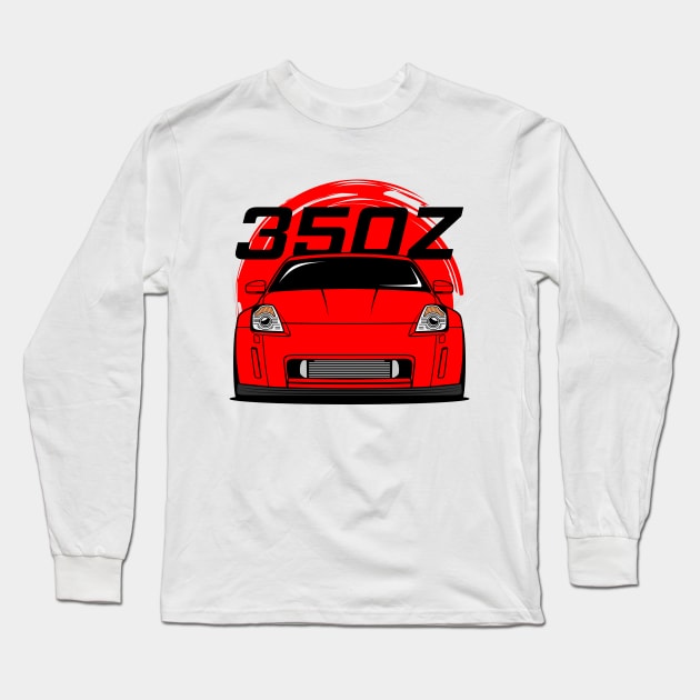 Red 350Z JDM Long Sleeve T-Shirt by GoldenTuners